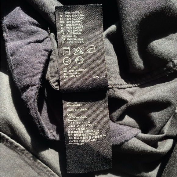 COS Charcoal Cotton Tie Waist Dress size Small - Picture 8 of 8